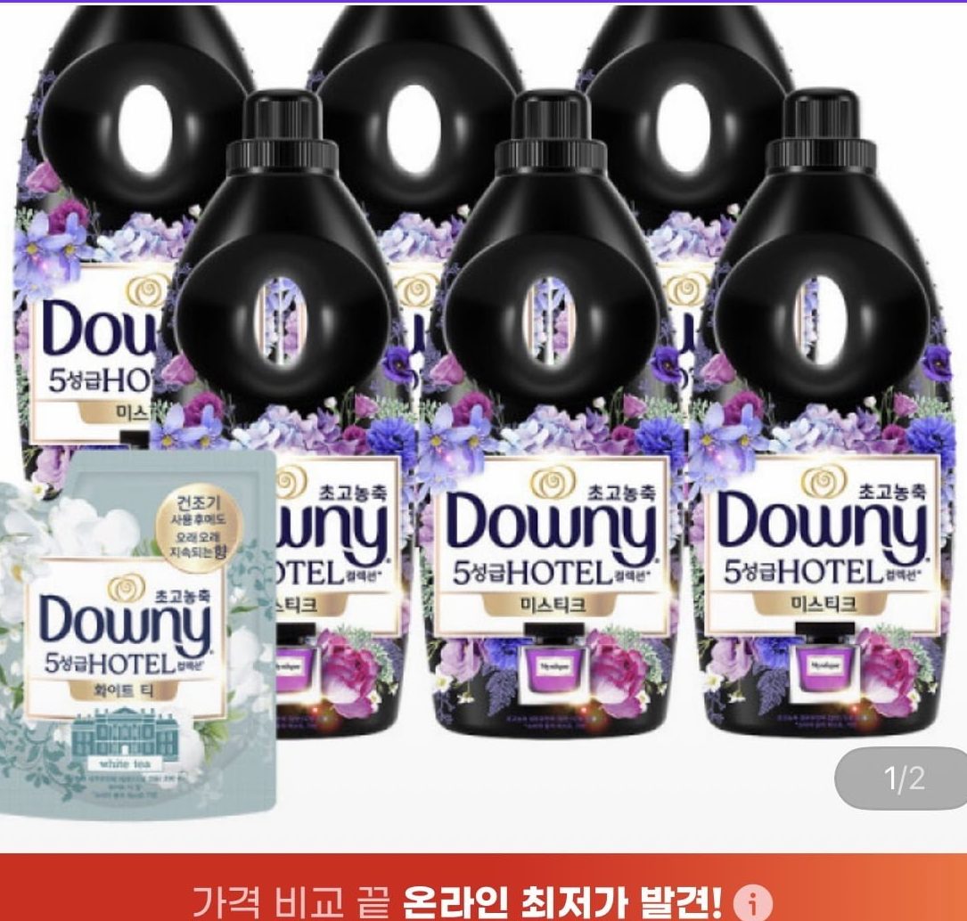 다우니 호텔컬렉션 섬유유연제 미스티크 1L 6개