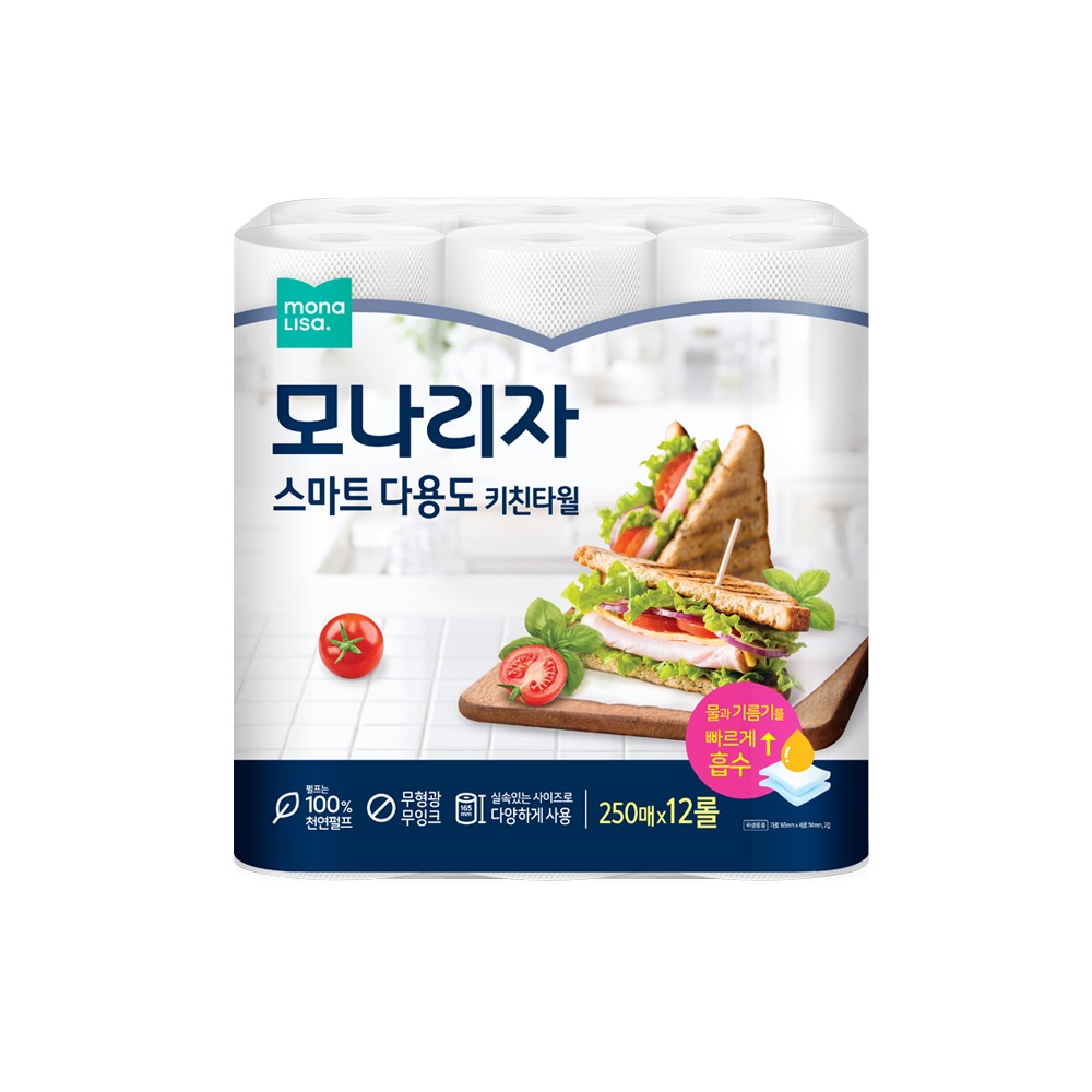 모나리자 스마트 다용도 키친타올 250매 12롤
