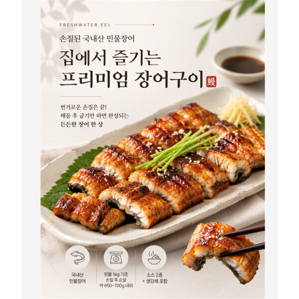 국내산 민물장어 1kg (손질 650-700g)