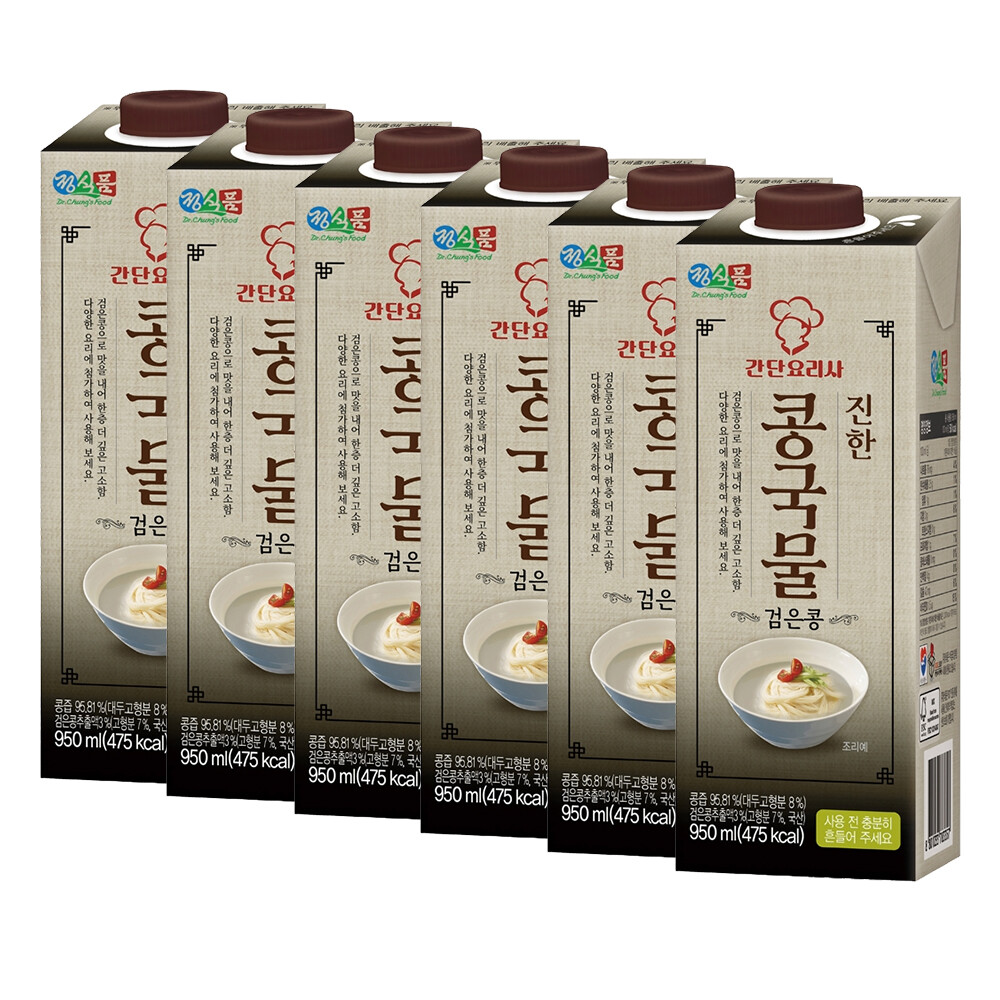 정식품 진한 콩국물 검은콩 950ml 6팩