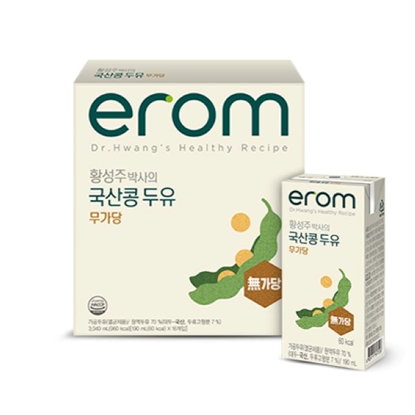 이롬 국산콩 두유 무가당 190ml 16팩