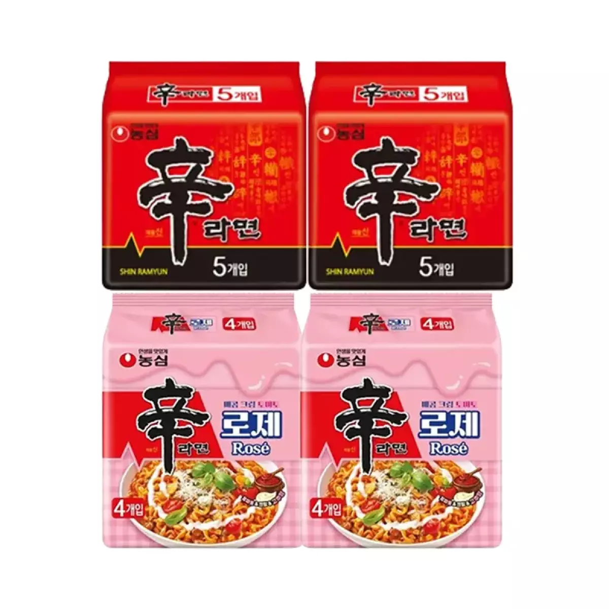 농심 신라면 10개 + 신라면로제 8개